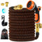 AQhui Expandable Garden Hose Pipe 30m 100ft, Retractable Hosepipes for Garden with 10 Functions Spray Gun, Expanding Magic Water Hose Attachments 3/4&1/2 Brass Connectors, Flexible Hose Anti-Kink