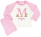 The Baby Box UK Girls Personalised Pyjamas Initial Printed PJs for Girls (Pink Stripe Woodland Initial, 1-2 Years)