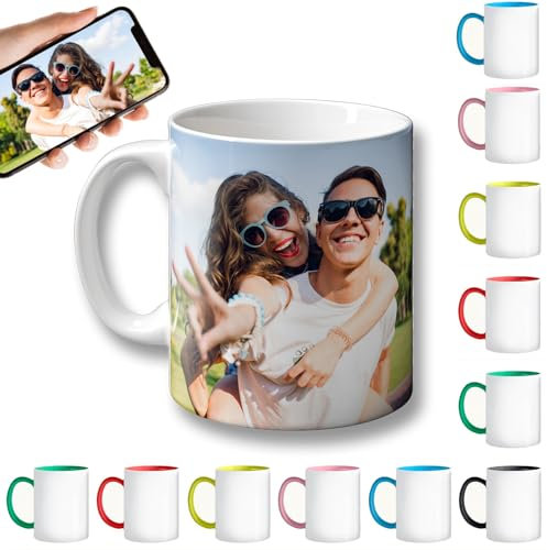 OOPS Taza mug personalizada con foto y/o texto | 100% Personalizable | 1, 2, 3 o 4 fotos | Regalo para Bodas, Cumpleaños, San Valentín y Recuerdos (Taza, 330ml)