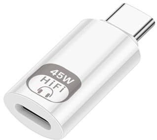 Adattatore audio da Lightning a USB-C, PD da 45 W, velocità di trasferimento 480 Mbps, adattatore per cuffie da USB C a Lightning per iPhone 16 15 Pro Max Plus, iPad Air/Pro, MacBook, 1 pezzo/bianco