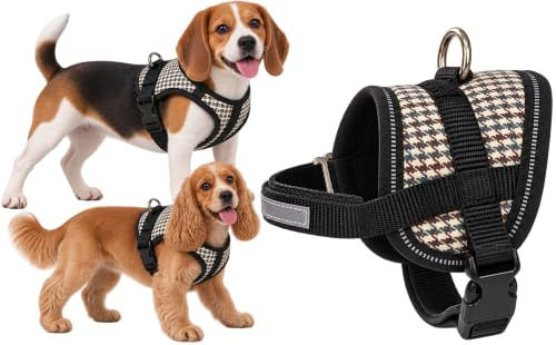 Hund Geschirr Eeny Meeny Blau & Braun M 18-28cm 36-46cm 10cm 15mm