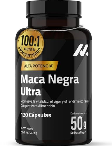 Maca Nera Extra Forte 50.000 mg – Estratto 100:1 con Zinco, Calcio & Vitamina B6 – 120 Capsule Vegane per Energia Serale, Vitalità & Fiducia – Prodotto Europeo – Nyvos