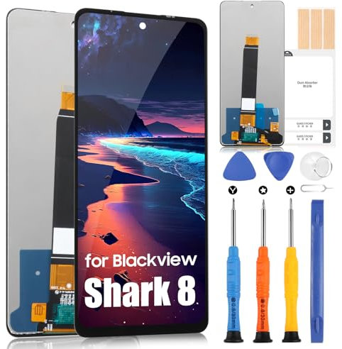 Écran pour Blackview Shark 8 LCD Ecran pour Blackview Shark8 Écran Tactile Digitizer Assembly + Réparation Kit (Noir sans Cadre)