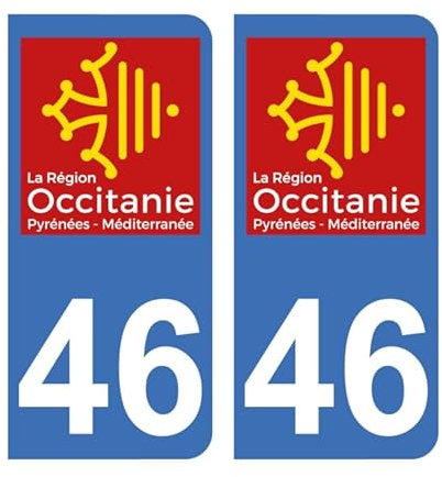 Adesivi 46 logo nuova regione Occitania per targa