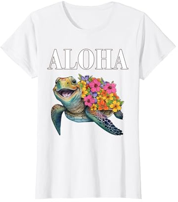 Hawaiian-Shirt Aloha Schildkröte Hibiskus Frauen Mädchen Kinder Hawaii T-Shirt