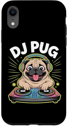 Dj Pug Cane Divertente Musica Cuffie Custodia per iPhone XR