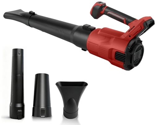 Soffiatore elettrico per foglie, motore senza spazzole, 58,1 m/s, senza fili, 3 velocità per giardino, prato e neve (compatibile con Milwaukee)