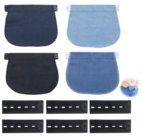 4 Extensores Pantalones Maternidad Cintura Ajustable Elástico Cómoda | Cinturón extensión pantalón, comodidad embarazo flexible, fluctuación peso, botón ajuste, tela suave transpirable