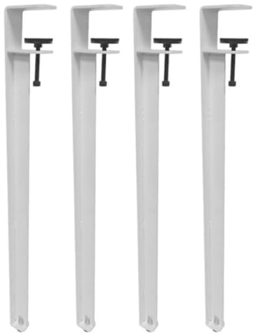 QIANMEI 28/30in Tall Metal Clamp Table Legs,4 Pcs Adjustable Metal F-shaped Furniture Legs, No Punching Design To Protect The Desktop(White,71cm(28in))