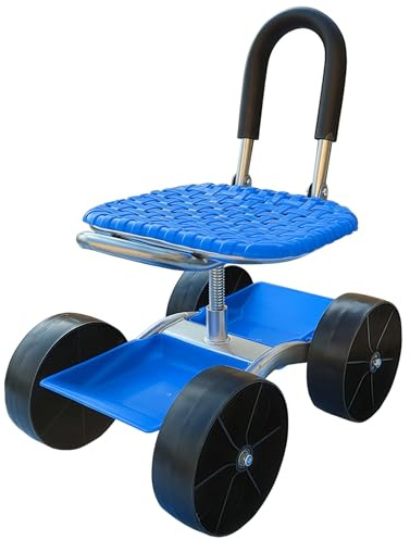 Gartensitz mit Rollen, Garten Rollsitz, 360° Drehbar Höhenverstellbar | Mobiler Gartenhocker für Gartenarbeit