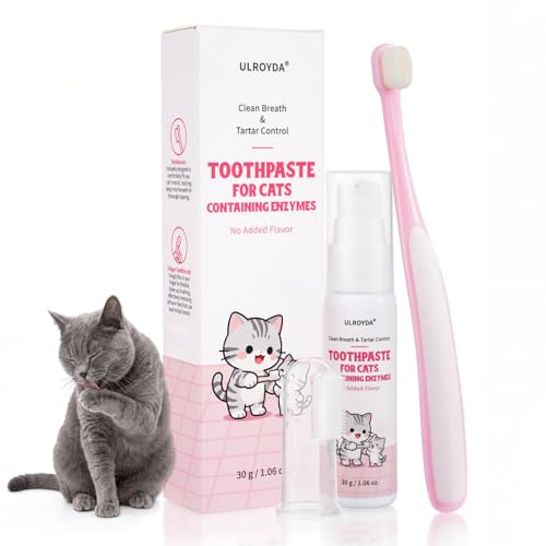 ulroyda Pasta de Dientes Enzimática para Gatos, Kit Dental, 30 g