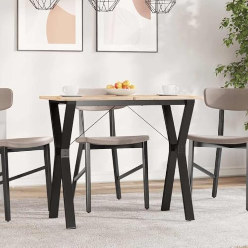 Kaloriko Esstisch-Gestell Y-Form 80x40x73 cm pulverbeschichteter Stahl, stabiles Möbelbein für Esszimmer, Büro, Wohn- und Werkbank, robust, Vintage Industrie Design, rutschfest mit Bodenschoner