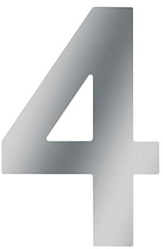 Metafranc Hausnummer 4 - Edelstahl - 120 mm - 3D Design - Gute Lesbarkeit - Individuelle Kombinationsmöglichkeiten / Beschriftung / Kennzeichnung / Ziffer / Haustür / Hauswand / Gartentor / 424037