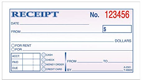 Adams Geld und Rent Eingang, 7 x 13,7 cm, 2-teilig, selbstdurchschreibend, weiß und Kanarischen 50 Sets White/Canary