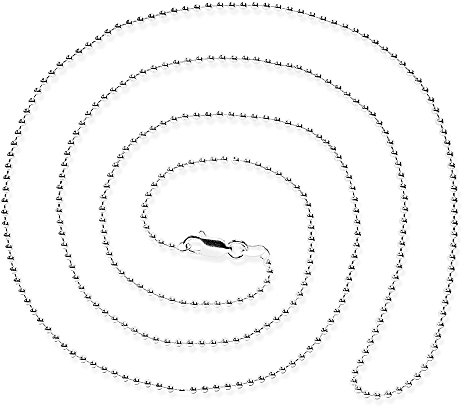 Heartbreaker Kugelkette in Echtsilber/Länge 75 cm, Ø 1,8 mm/Halskette aus 925 Sterlingsilber/Unisex Kette für Anhänger/HB 180 BC-II