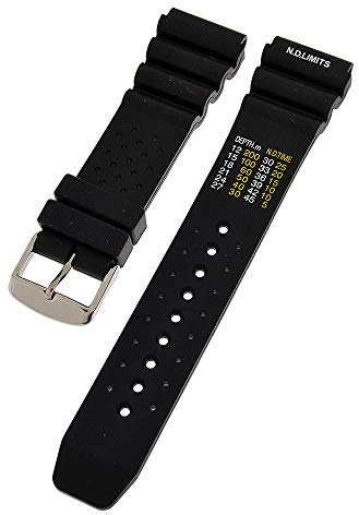 Uhrenarmband Silikon sportlich Taucher Diver 22mm SCHWARZ 3854