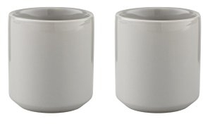 Stelton Core Thermobecher, 2er Becher, Kaffeebecher, Kaffee Tasse, Steinzeug, Hellgrau, 200 ml, 1140-1