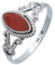 mantraroma Damen Ring Silber mit Stein Karneol Edelstein orange ausgefallen verspielt (MRG-123-16-(52))