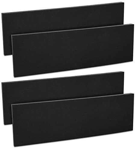 kwmobile Garage Wall Protector Bumpers - Set of 4 Self-Adhesive Foam Strip Car Door Paintwork Protection Guards - 40 x 12 x 1.5 cm - Black