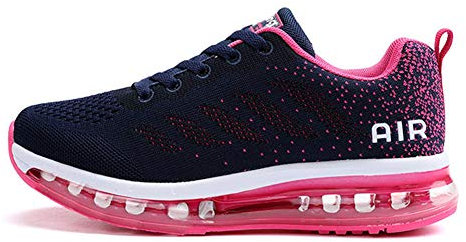 Axcone Homme Femme Air Running Baskets Chaussures Outdoor Running Gym Fitness Sport Sneakers Style Multicolore Respirante - 34EU-46EU, Rose1, 36 EU