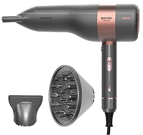 Cecotec Secador de pelo iónico Bamba IoniCare 6000 RockStar Vision. Motor digital, 2000 W de potencia, Pantalla LCD, Ion real, 5 Ajustes de temperatura, Función aire frío