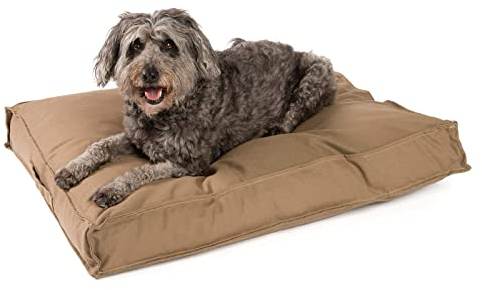 JAMAXX Premium Hundekissen - Orthopädisch Memory Schaumstoff-Flocken, Waschbar Abnehmbarer Bezug Wasserabweisend - Hundebett mit Canvas Stoffbezug PDB1007 (90x70 (M), Coffee-braun)