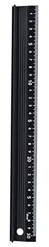 Socobeta Outil de Mesure de règle d'alliage d'aluminium de règle de Coupe pour la Production de Bricolage(L Type 30cm)