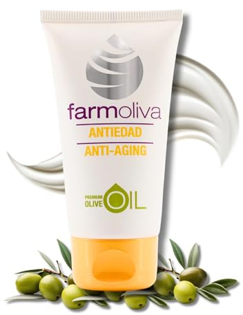 Anti-Aging-Gesichtscreme – 50 ml – Hilft bei der Bekämpfung des Alterns – enthält Olivenöl – Antioxidationswirkung für Glanz und Elastizität. Farmoliva