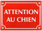 Sosenco Plaque emaillée Attention au Chien 12x17 cm - Pancarte Attention au Chien - Plaque Alarme - Propriété Privée - Panneau Signalétique Chien - Rouge