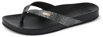 Reef Damen Cushion Court Flipflop, Black Sassy, 42.5 EU