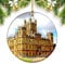 UK England Highclere Castle Newbury Weihnachtsschmuck für Baum, Keramik-Anhänger, doppelseitig, Ornament, Dekoration, Weihnachtsgeschenke, Porzellan, Reise-Souvenirs