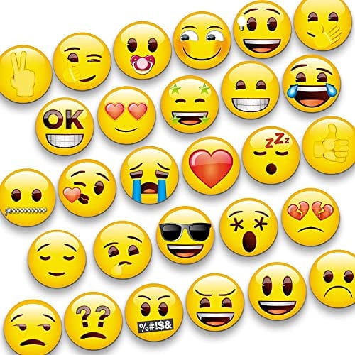 Laywvco 28Pcs Emoji Refrigerator Magnets Fridge Magnets for Locker Whiteboard Decorative Magnets - Cute Funny Magnets for School Home Kitchen Office Gift for Teacher Family and Friend