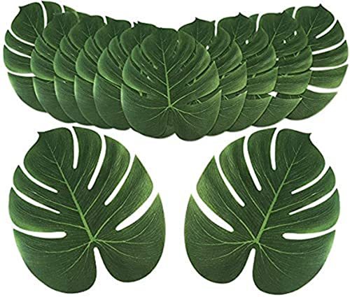 ZSLJSWDZ 24 Pezzi Artificiali Foglie di Monstera,Monstera Della Pianta Artificiale Foglia Foglie,Tropicali Artificiali Per Decorazioni,Tovaglietta a Forma di Foglia