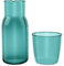 ABOOFAN Bedside Water Carafe with Tumbler Green Glass Bedside Night Water Carafe Set Pitcher Glass Water Cup Night Set 550ml for Midnight Drink Home Office Hotel