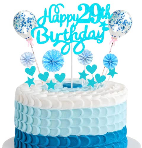 Tortendeko 29 Geburtstag Deko Kuchen Topper 29 Kuchen Deko 29 Geburtstag Mann Happy Birthday 29 Tortendeko 29 Jahre Mann Frau Kuchendeko 29. Geburtstag Mann Blau Tortendeko 29. Geburtstag Mann Blau