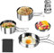 QINERSAW 4 PCS Kit de Casserole Camping INOX Set Ustensile Cuisine Camping Batterie de Cuisine pour Camping Popote Camping Acier INOX Casseroles et Poëles de Camping pour Cuisson des Aliments