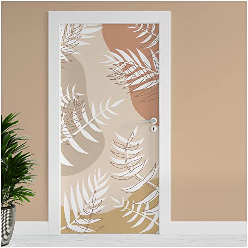 Finest Folia Türfolie 90x200 cm Türtapete Türposter Folie für Tür Wohnzimmer Kinderzimmer Küche Türaufkleber Bad Aufkleber selbstklebend TF02 (01 Weiße Blätter)