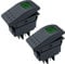 JMELEHW 2Pcs12V illuminazione LED a tastiera 4 pin SPST con auto-blocco LED 20A on/off interruttore auto pulsante off-road auto barca oceano verde
