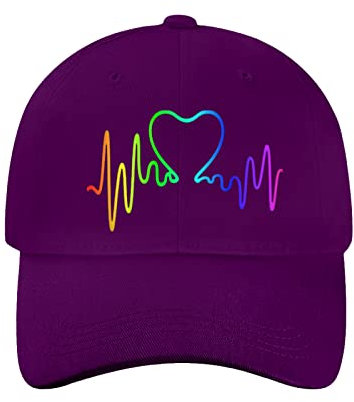 Miujonvy Unisex Vintage Washed Baseball Cap Dad Caps LGBT Baseball Trucker Caps, Violett 0, One size