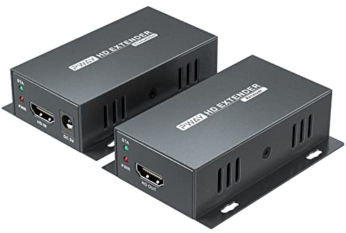PW-HT202PG HDMI Extender 165ft/50 metri, cavo Cat5e/Cat6, Full HD 1080P, controllo dei dati, trasmissione di alimentazione..