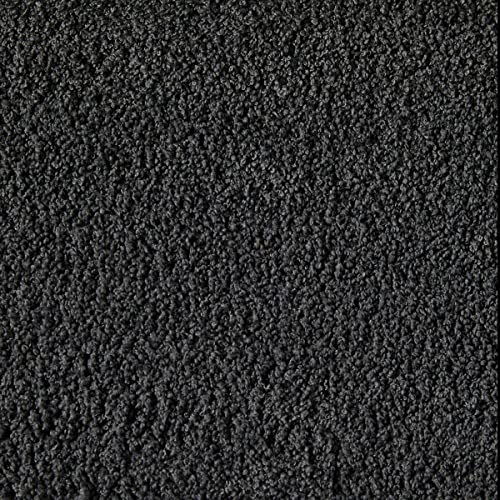 Teppichboden schwarz Meterware in 400 cm Breite ideal für Wohnzimmer und Schlafzimmer Shaggy Teppich Auslegware flauschig (4 m x 4 m)
