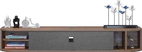 An der Wand montierter TV-Schrank, hängende TV-Konsole aus massivem Holz, schwebender TV-Schrank zur Aufbewahrung von Set-Top-Box-WiFi-Router-TV-Komponenten-Bilderrahmen/A / 120 cm