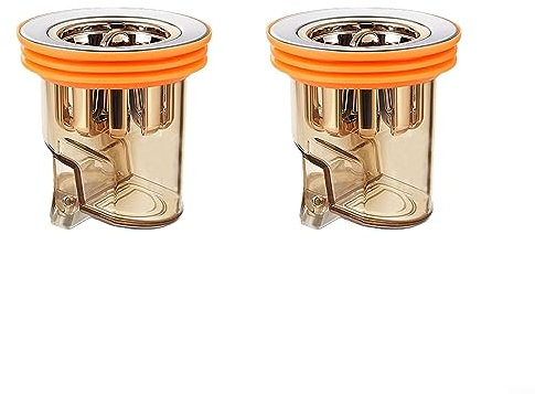 Lot de 2 bondes de sol de douche, anti-refoulement, anti-odeur, pour tuyaux DN40 et 50 mm