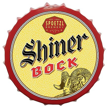mokarier Shiners Backs Decorative Bottle Caps Metal Tin Signs Cafe Beer Bar Decoration Plat 13.8 Inches Wall Art Plaque Vintage Home Decor