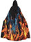UNIOND Kapuzenumhang mit roter Flamme und blauem Feuerdruck, Halloween-Weihnachtsumhang für Halloween, Cosplay, Party, Maskerade