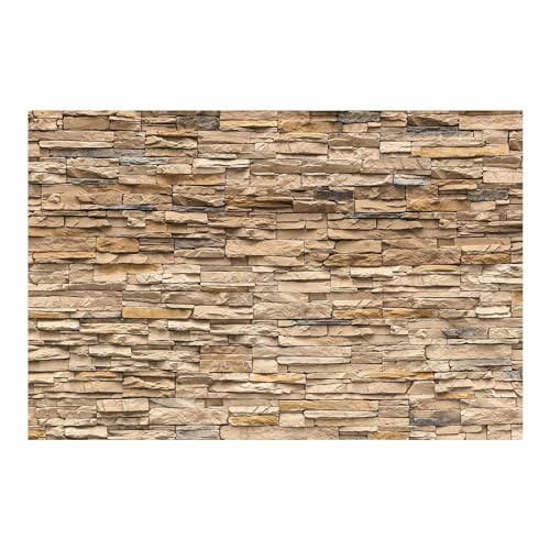 Bilderwelten Fototapete Steinoptik 290cm x 432cm Modern Stein-Wand Steintapete Beige Vliestapete Tapete Wanddeko Ideen Wohnzimmer Schlafzimmer Küche