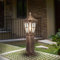 MODEBHD Continental Outdoor Glastisch Boden Veranda Lampe Aluminium Patio Garten Zaun Villa Tür Säule Stigma Kreatives Licht Moderne Industrie E27 Dekoration Beleuchtung Kolon
