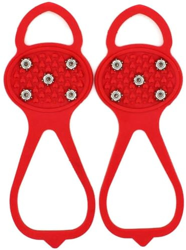 JAWSEU Universal Gripper Spikes, Rutschfester Greifdorn Anti Rutsch Greifer Spikes rutschfeste Schuhabdeckung, Schnee Nagel Steigeisen Spikes Abdeckung 5 Zähne Steigeisen Schuhspikes Abdeckung