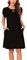Sommerkleid Damen Knielang A-Linie Kleider T Shirt Kleid A-Linien Swingkleid Loose Jersey Dresses Schwarzes M