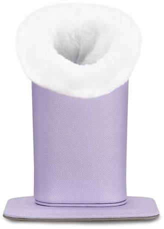MoKo Porte-Lunettes Portable, Étui à Lunettes Anti-poussière, Support de Lunettes Doublé en Peluche avec Base Magnétique, Boîte en Cuir PU Anti-Rayures pour Lunettes de Soleil, Violet Clair